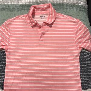 Old Navy active Pink and White Striped Polo Shirt youth large